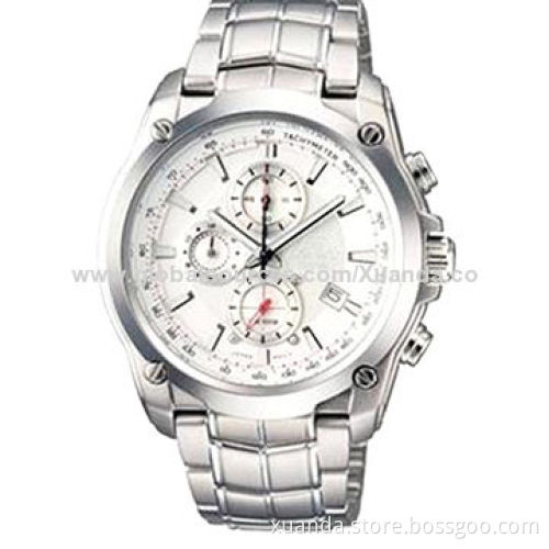 Fashion chronograph watch, stainless steel case with good-quality